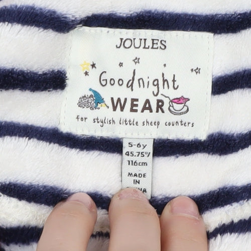 Joules Girls Multicoloured Striped Hooded Robe, Size 5-6 Years