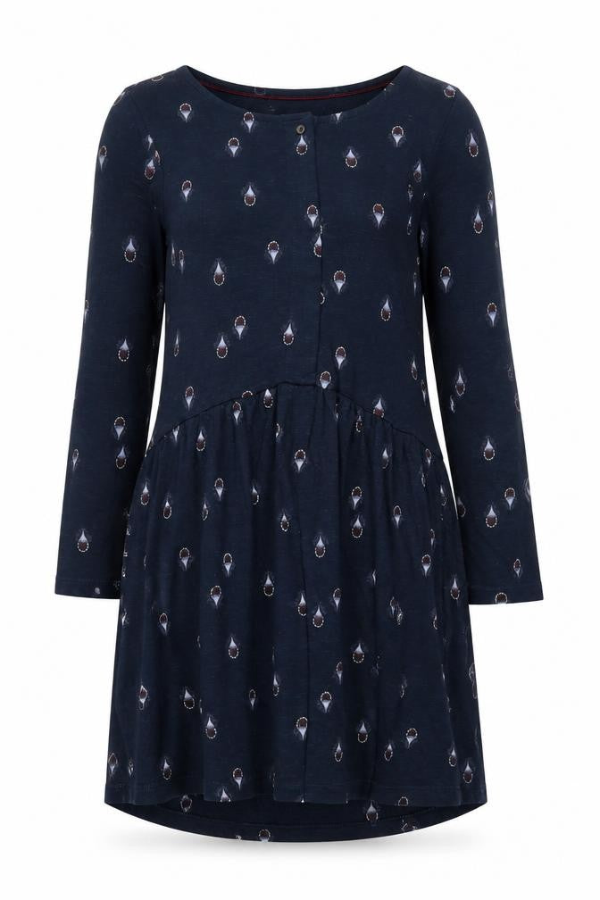 Front view of FatFace Women's Blue Shift Dress, size 6