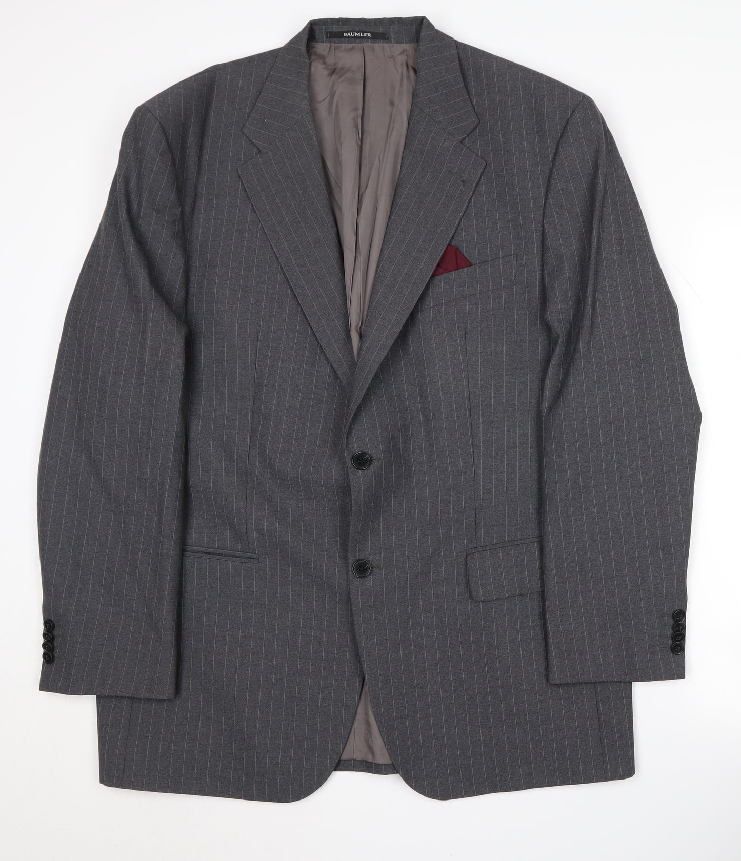 Baumler Classic Grey Striped Suit Jacket, size 44.