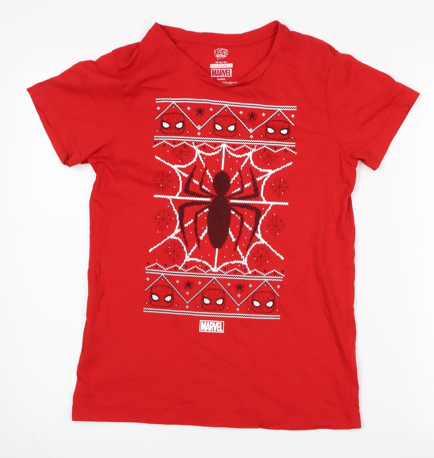 Marvel Boys Red Spider-Man Graphic T-Shirt L