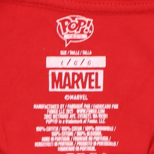 Marvel Boys Red Spider-Man Graphic T-Shirt L