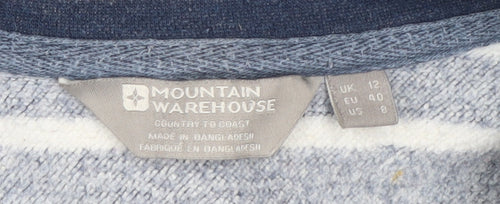 Mountain Warehouse Women's Blue Striped Size 12 Sweatshirt