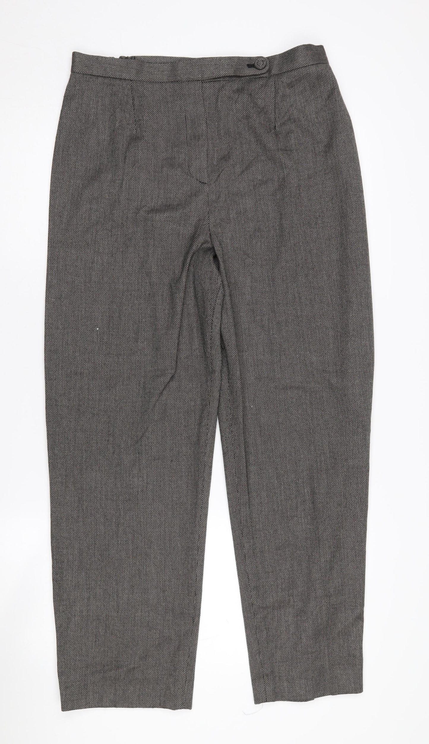 Eastex Women's Grey Straight-Leg Trousers Size 14