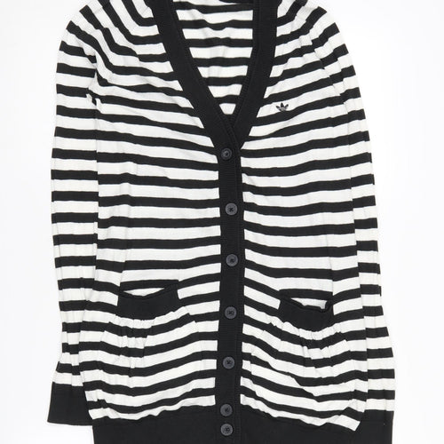 Adidas Women's Black Striped Cardigan Size 10
