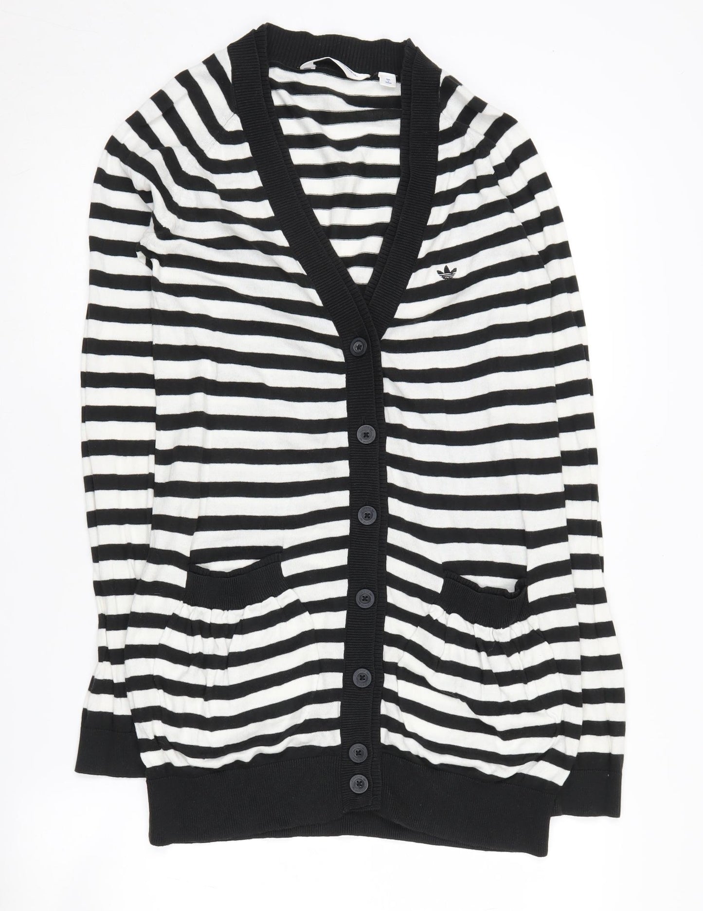 Adidas Women's Black Striped Cardigan Size 10