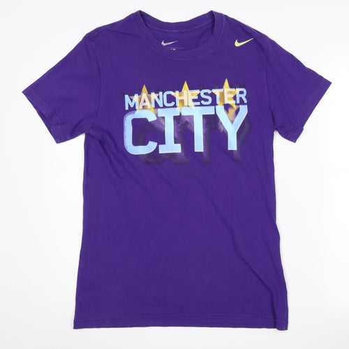 Nike Men's Purple Manchester City T-Shirt Medium Slim Fit