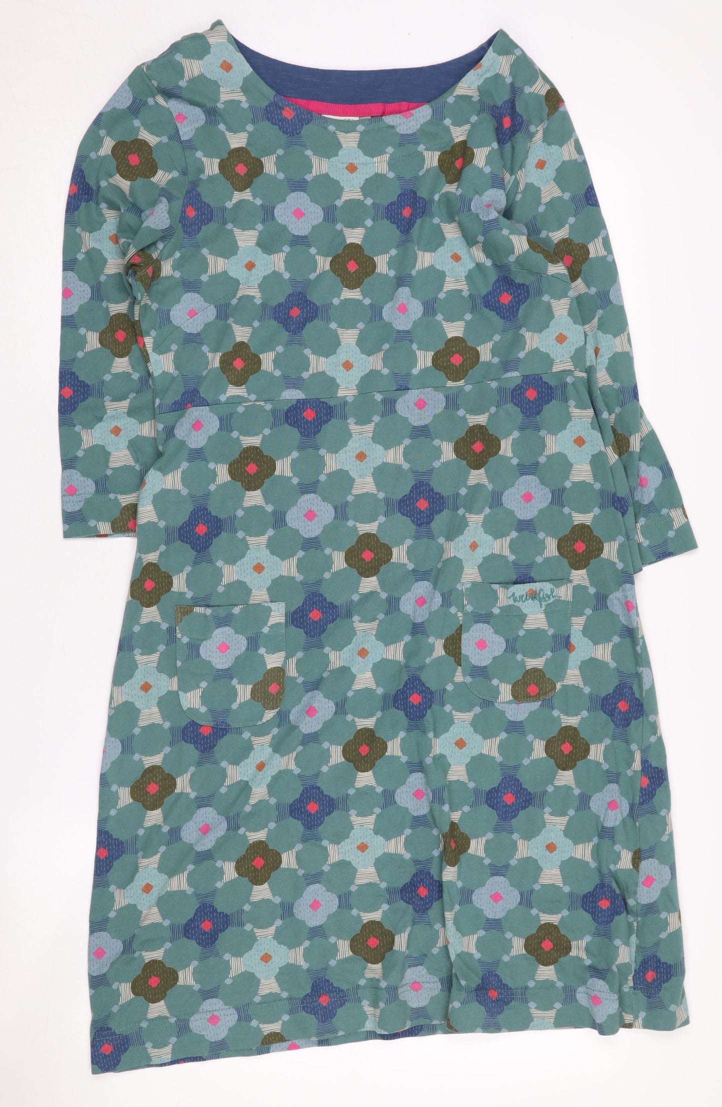 Weird Fish Women's Multicoloured Floral Shift Dress, Size 12