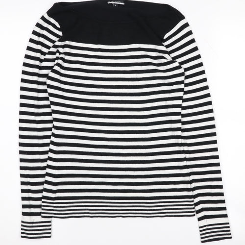 Austin Reed Women's Black Striped Pullover Jumper S