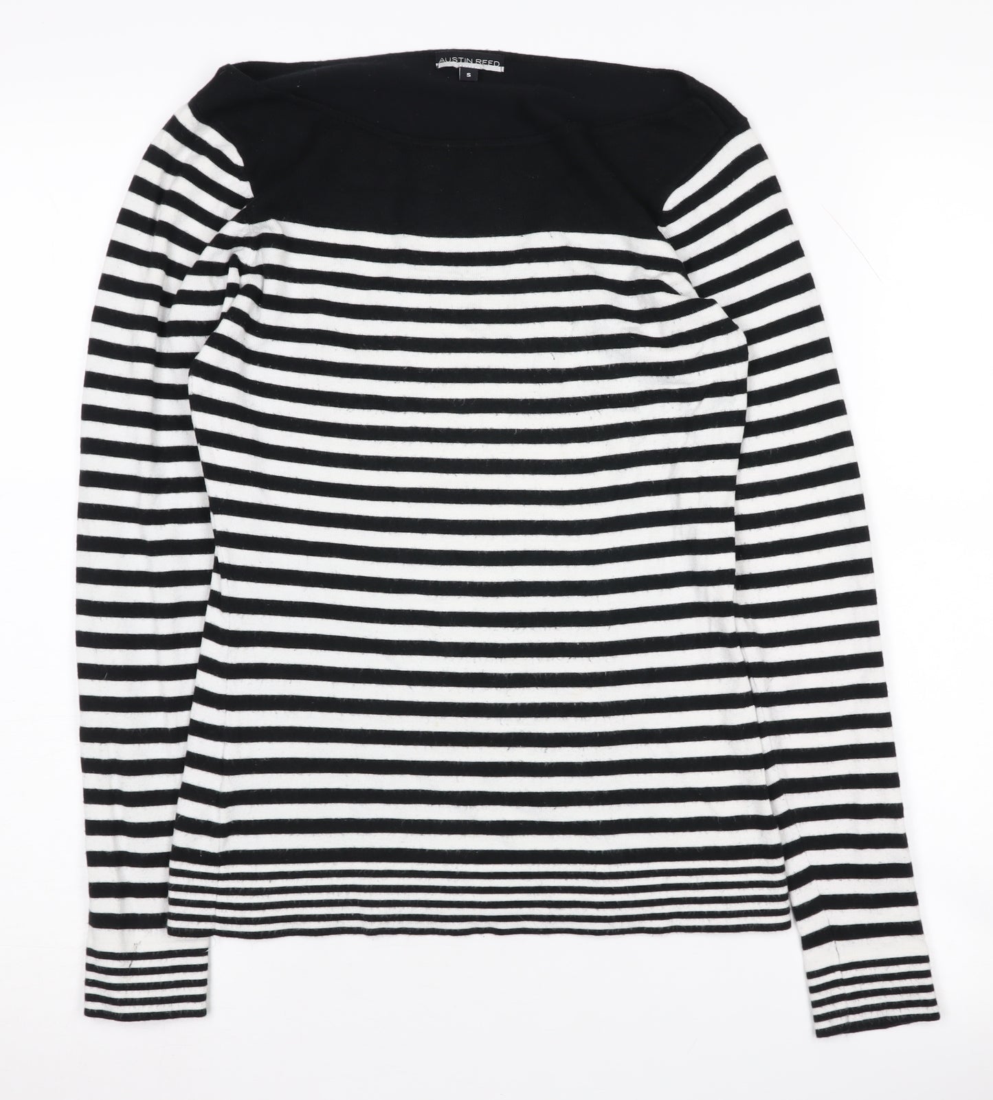 Austin Reed Women's Black Striped Pullover Jumper S