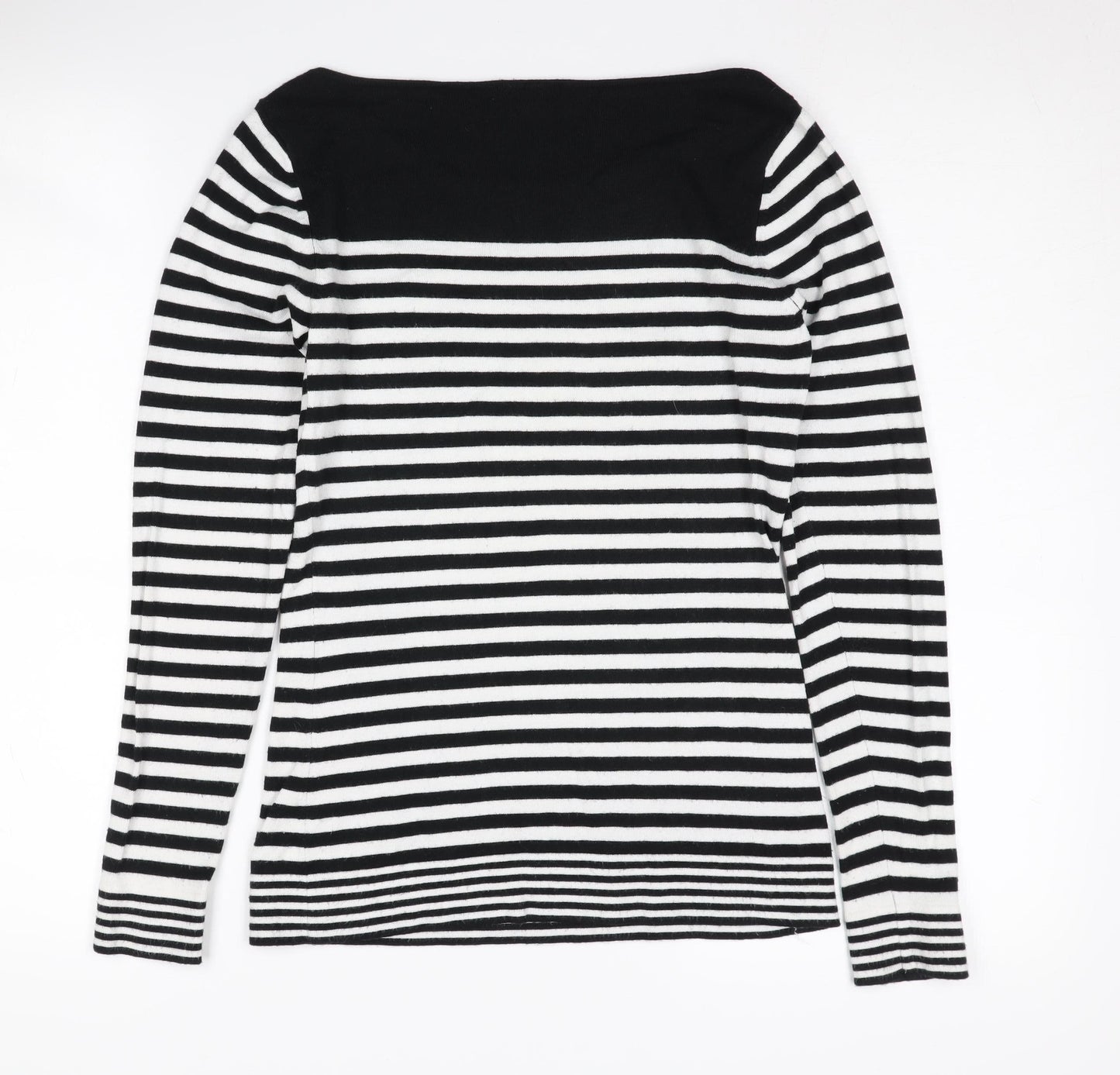 Austin Reed Women's Black Striped Pullover Jumper S