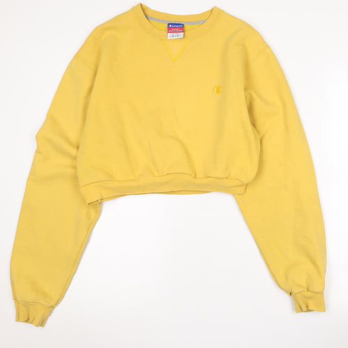 Champion Yellow Pullover Sweatshirt M - Unisex Style