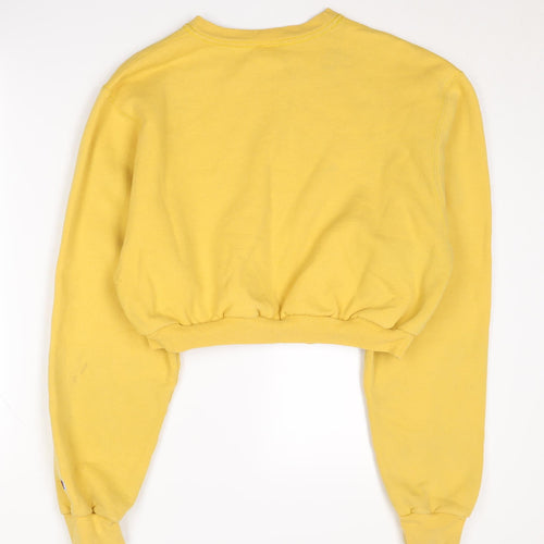 Champion Yellow Pullover Sweatshirt M - Unisex Style