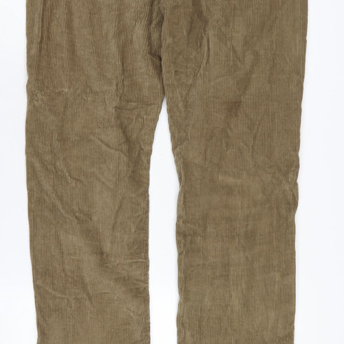 Massimo Dutti Men's Brown Corduroy Trousers 42