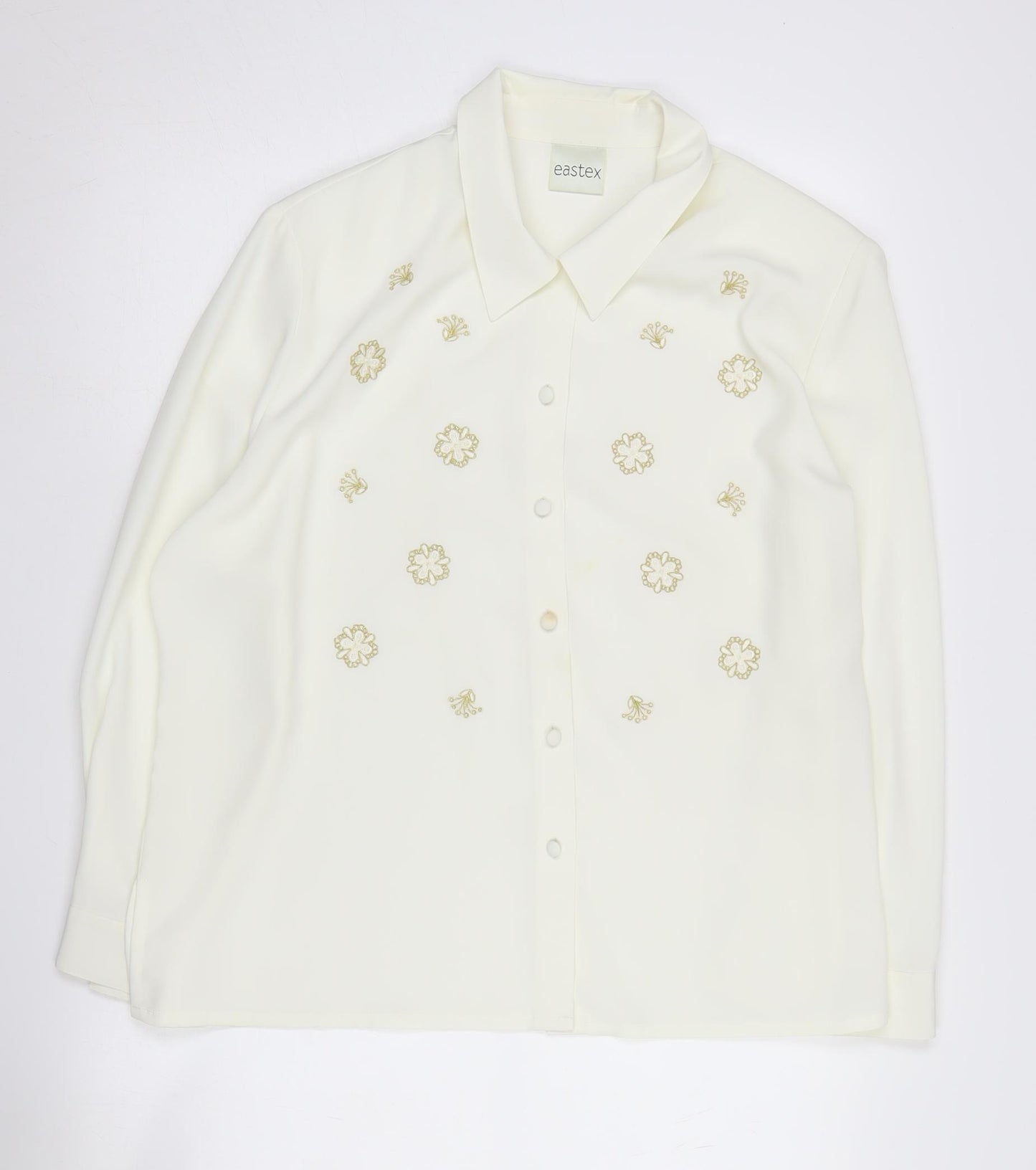 Eastex Women's Ivory Floral Embroidered Blouse Size 18