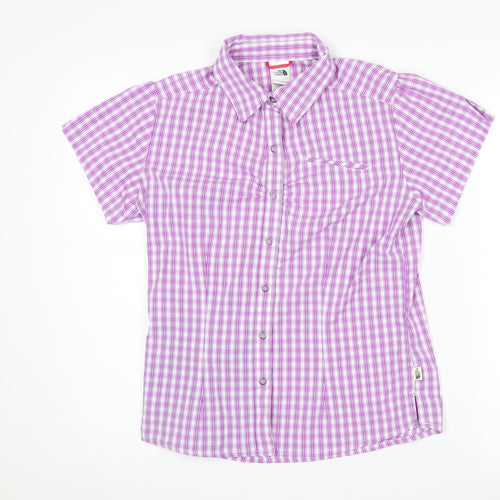 The North Face Women's Pink Plaid Button-Up Shirt M