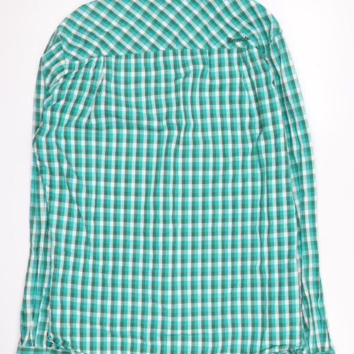 Bench Men's Green Check Long Sleeve Shirt L