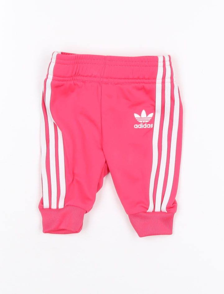 Adidas Pink Unisex Baby Track Pants 0-3 Mths