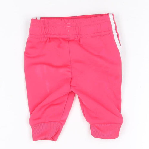 Adidas Pink Unisex Baby Track Pants 0-3 Mths