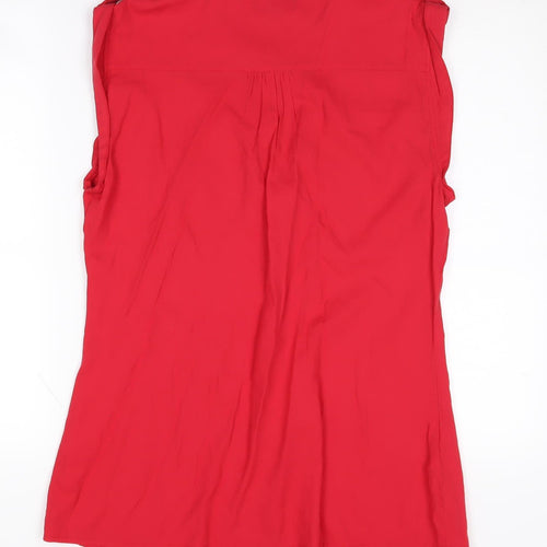 Laura Ashley Women's Red Button-Up Top, Size 14