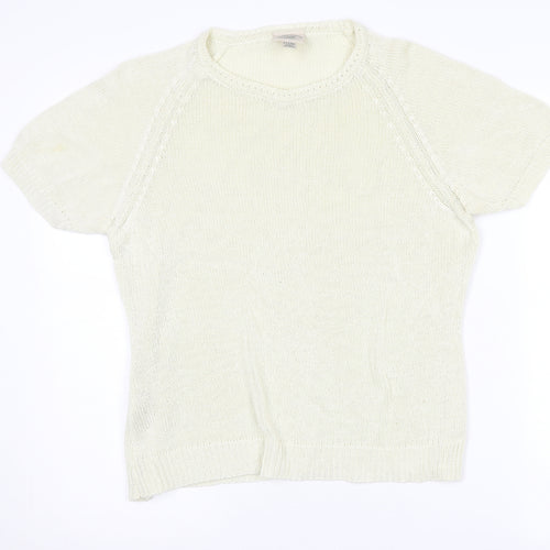 Laura Ashley Women's Ivory XL Cotton Pullover Jumper
