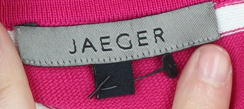Jaeger Women's Pink Striped V-Neck Tank - Size M
