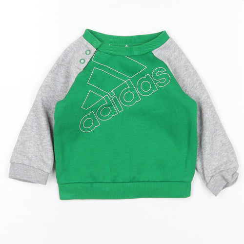 Adidas Unisex Baby Jumper Green 3-6M Pullover Style