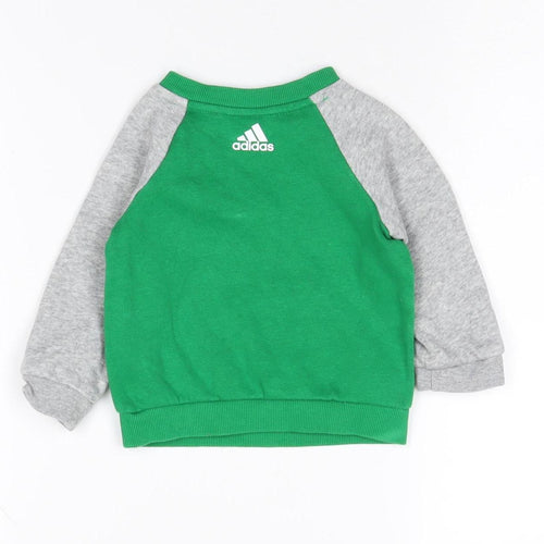 Adidas Unisex Baby Jumper Green 3-6M Pullover Style
