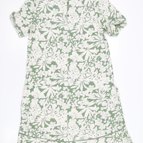 Fat Face Women's Green Ivory Floral Shift Dress Sz 8