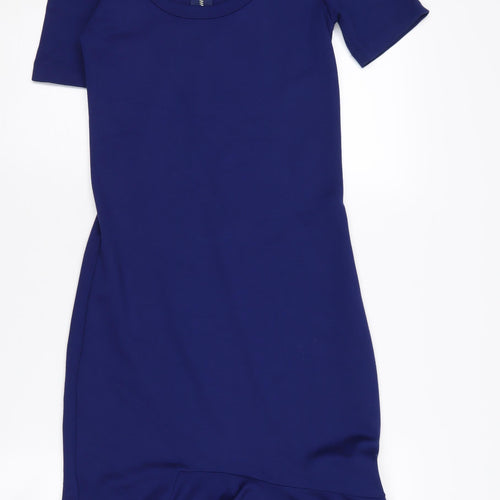 Reiss Women's Blue Sheath Dress XS Asymmetric