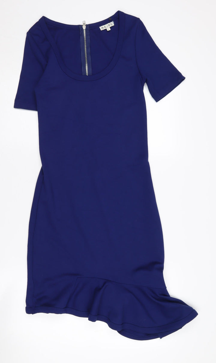 Reiss Women's Blue Sheath Dress XS Asymmetric