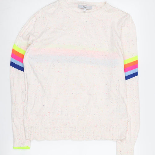 Next Women's Ivory Rainbow Stripe M Pullover Jumper
