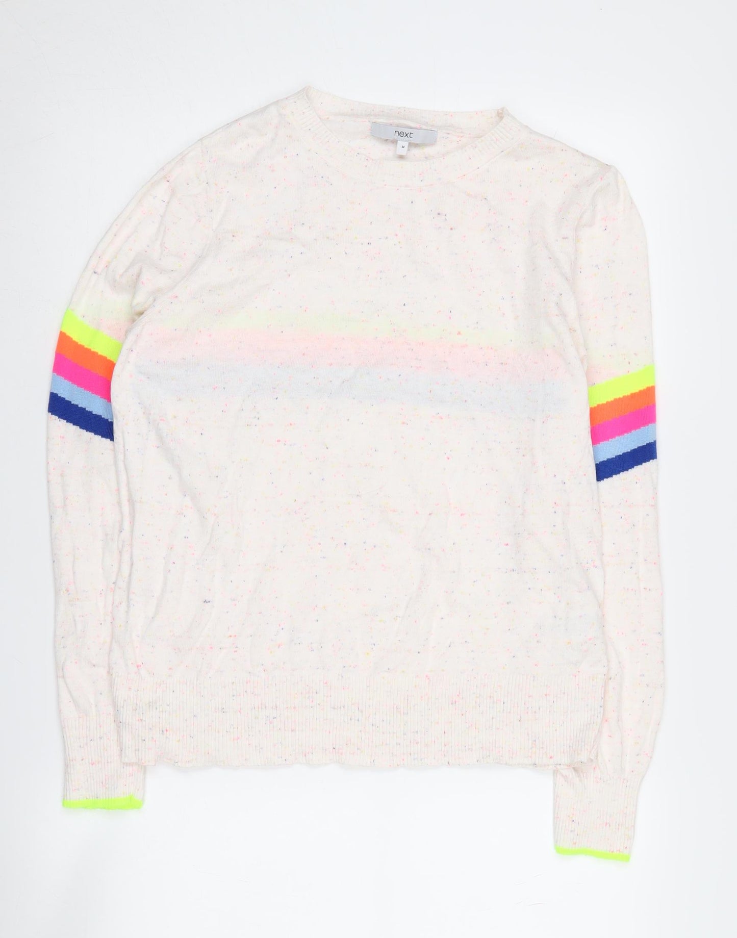 Next Women's Ivory Rainbow Stripe M Pullover Jumper