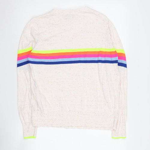 Next Women's Ivory Rainbow Stripe M Pullover Jumper
