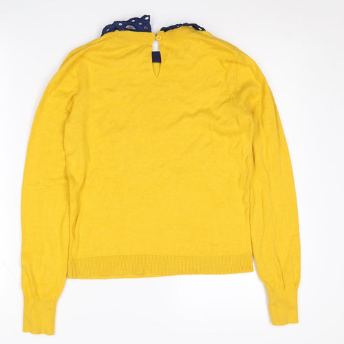Oasis Women's Yellow Collared Pullover Jumper - S