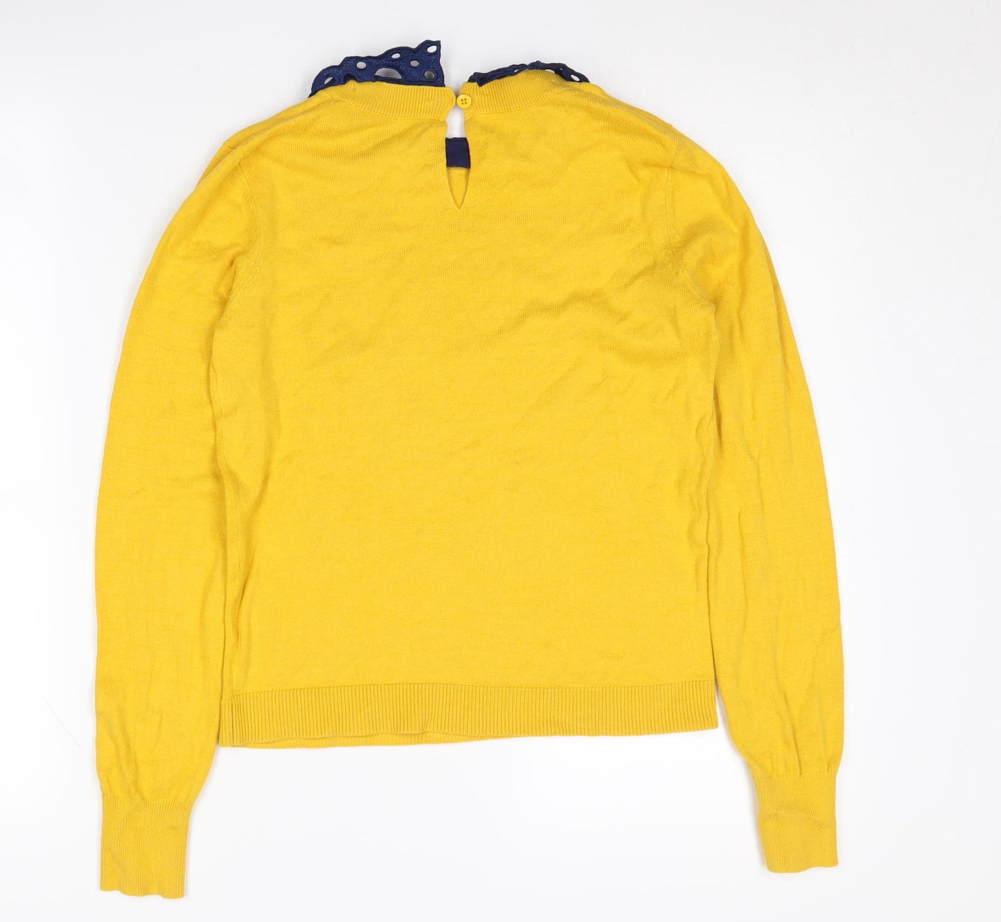 Oasis Women's Yellow Collared Pullover Jumper - S