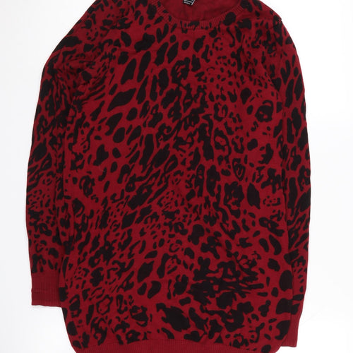 Cashel Women's Red Animal Print Pullover Jumper, Size S