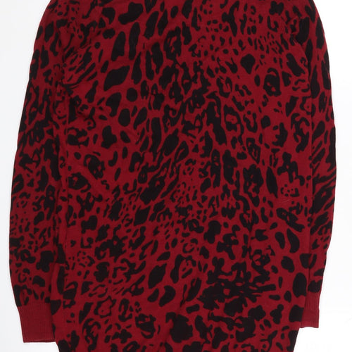 Cashel Women's Red Animal Print Pullover Jumper, Size S