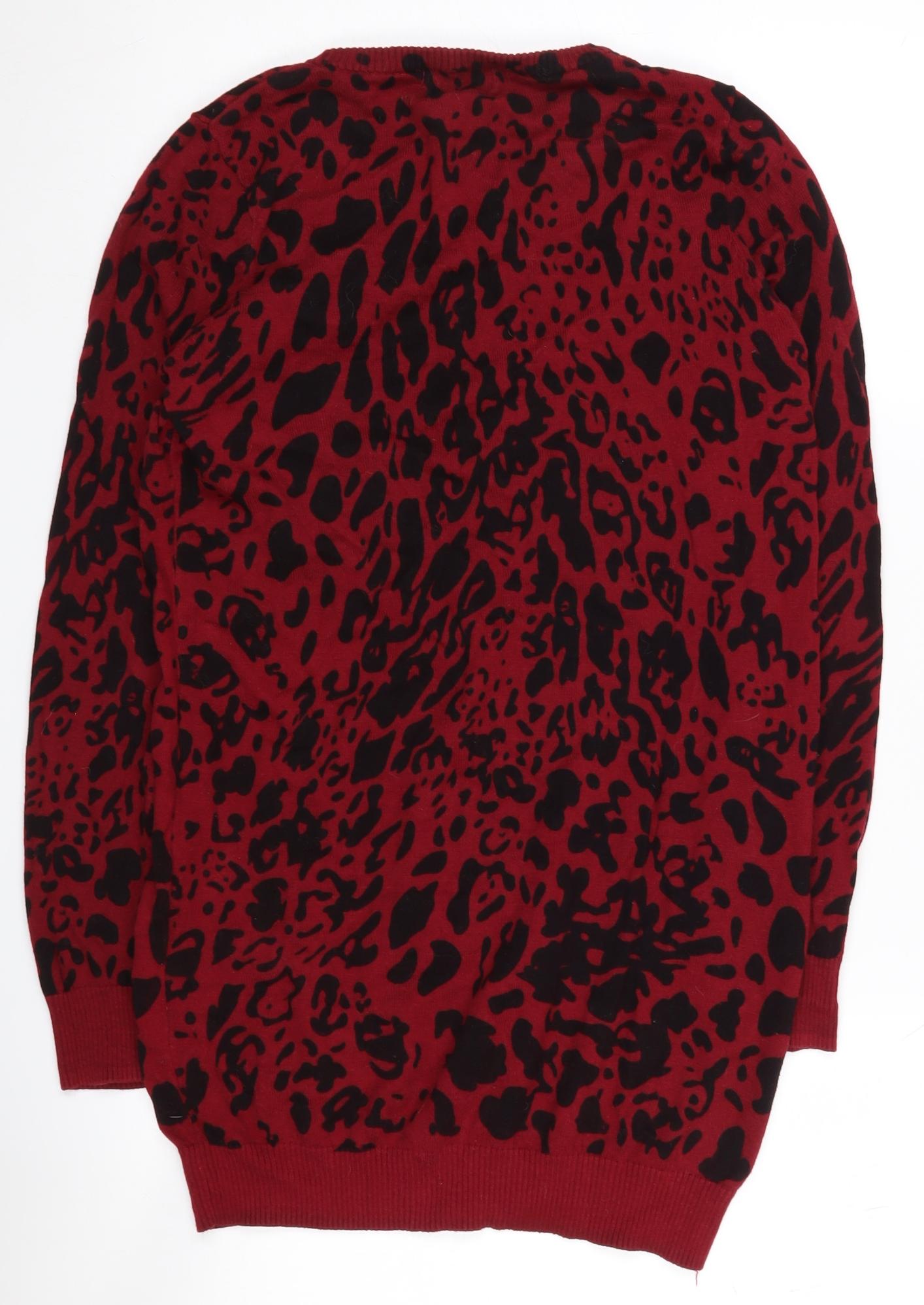 Cashel Women's Red Animal Print Pullover Jumper, Size S