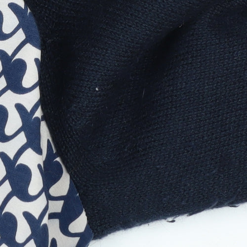 Farhi Women's Blue Cardigan M V-Neck Geometric