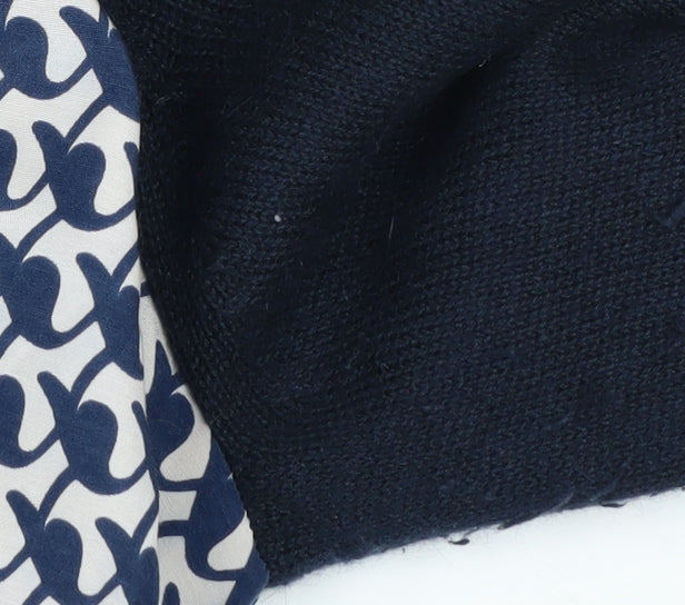 Farhi Women's Blue Cardigan M V-Neck Geometric