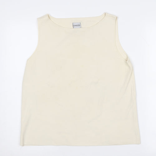 Chico's Women's Ivory Sleeveless Boat Neck Jumper Size 16