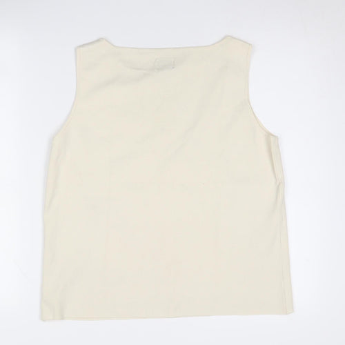 Chico's Women's Ivory Sleeveless Boat Neck Jumper Size 16