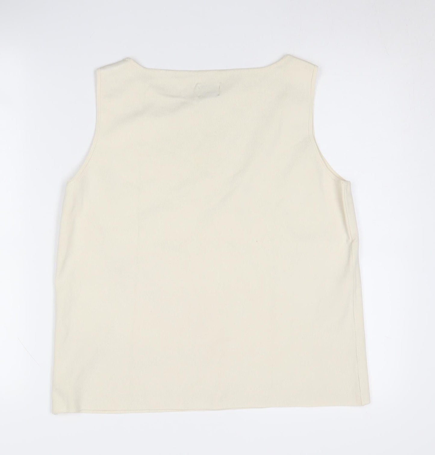 Chico's Women's Ivory Sleeveless Boat Neck Jumper Size 16