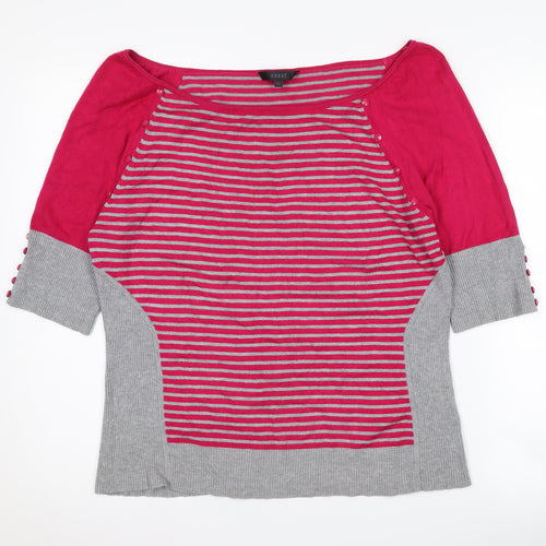 Coast Women's Multicoloured Striped Boat Neck Pullover Jumper