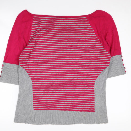 Coast Women's Multicoloured Striped Boat Neck Pullover Jumper