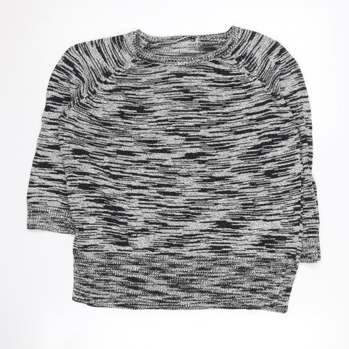 Whistles Women's Black & Grey Crew Neck Jumper Size 12