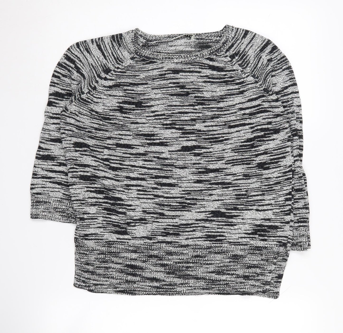 Whistles Women's Black & Grey Crew Neck Jumper Size 12