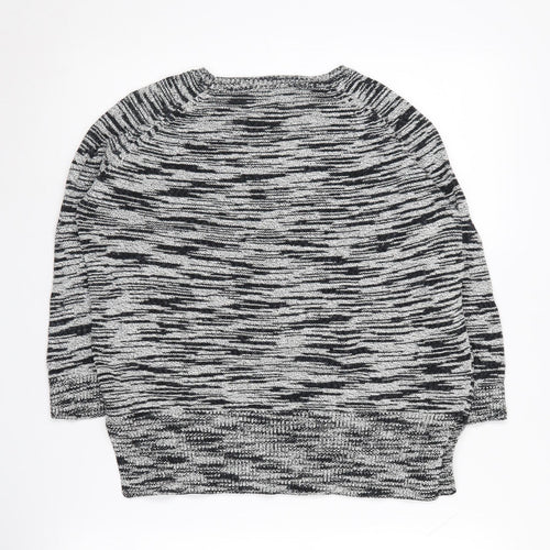 Whistles Women's Black & Grey Crew Neck Jumper Size 12
