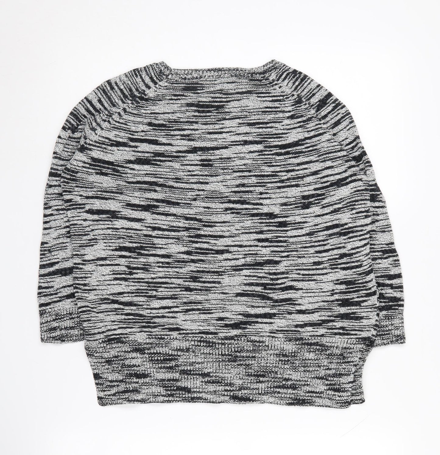 Whistles Women's Black & Grey Crew Neck Jumper Size 12