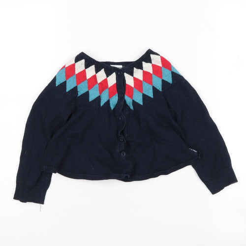 Polarn O. Pyret Girls' Multicoloured Argyle Cardigan 2-3 Years